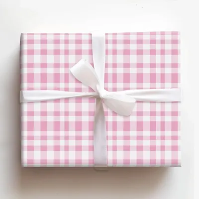 Blushing Check - Gift Wrap for Christmas, Holidays Wrapping Paper, Christmas Wrapping Paper