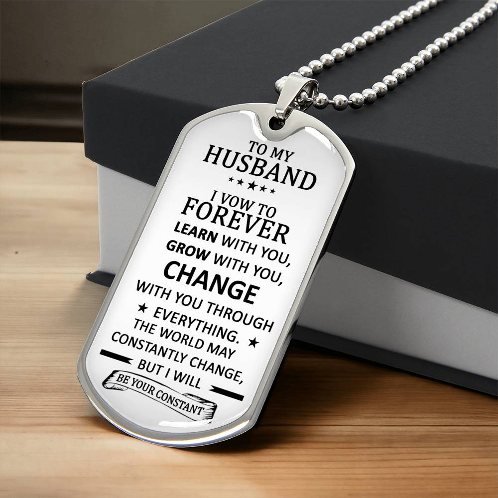 Gift For Husband - Grow With You - Dog Tag - Army Tag Necklace, Dog Tag
