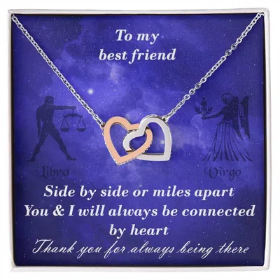 Libra To Virgo Best Friend Interlocked Hearts Necklace Interlocking Hearts Necklace