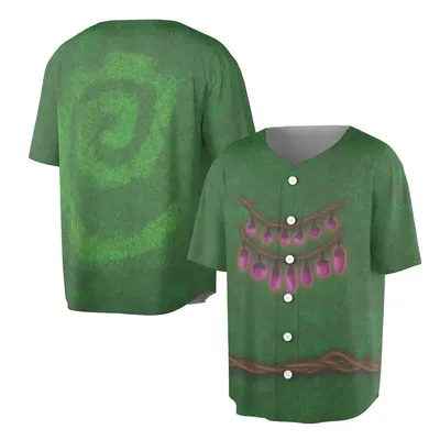 Baseball Jersey, Stardew Valley Spiral Graphic, Fairy Light Game Fan Gear, Green Farm Rpg Baseball Jersey