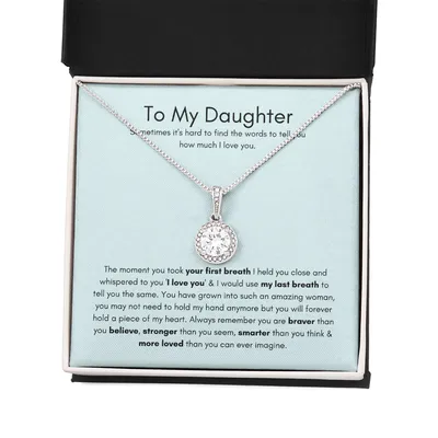 Eternal Hope Necklace, To My Daughter Necklace, Valentines Gift For Daughter, Dad to Daughter Necklace, Mum to Daughter Necklacee