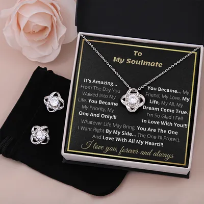 To my Soulmate - Silver Love knot necklace