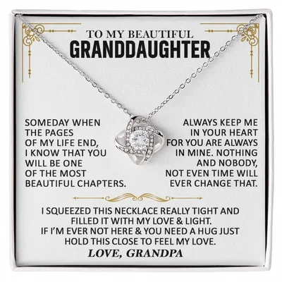 To My Granddaughter - Love Knot Necklace Love Knot Necklace
