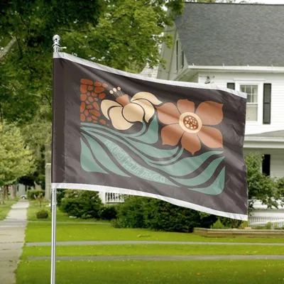 Foxtrot Delta Tango Floral House Flag, Abstract Nature & Communication Banner Horizontal House Flag