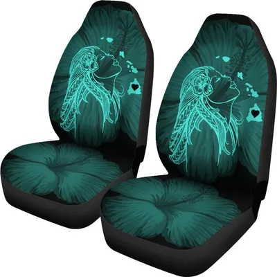Hawaii Car Seat Covers Hawaii Hula Girl Hibiscus Map Turquoise