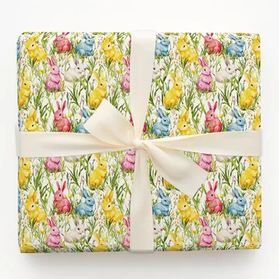 Hoppy Easter Wishes - Gift Wrap for Christmas, Holidays Wrapping Paper, Christmas Wrapping Paper