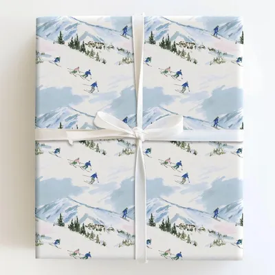 Powder Day Parade - Gift Wrap for Christmas, Holidays Wrapping Paper, Christmas Wrapping Paper
