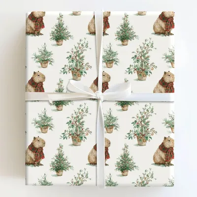 Holly Jolly Capy - Gift Wrap for Christmas, Holidays Wrapping Paper, Christmas Wrapping Paper