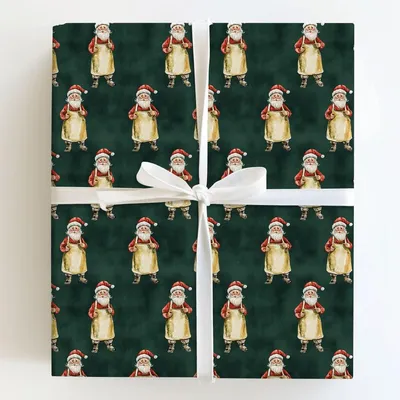 Seasoned Santa - Gift Wrap for Christmas, Holidays Wrapping Paper, Christmas Wrapping Paper