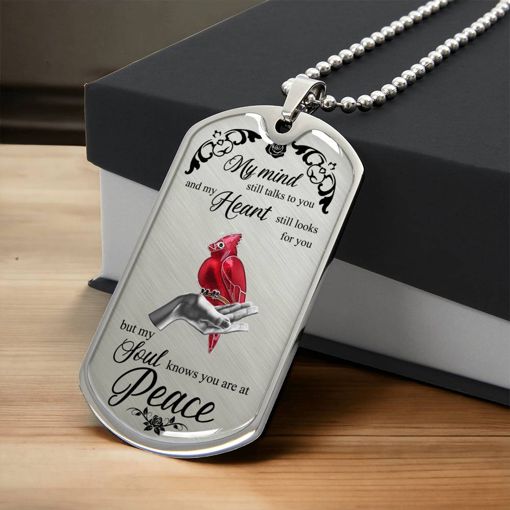 Bird On Lady Hand Luxury Dog Tag - Army Tag Necklace, Dog Tag