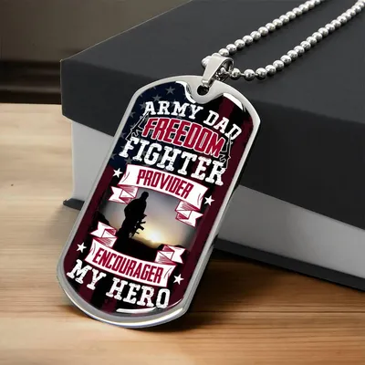 Army Dad Hero - Army Tag Necklace, Dog Tag