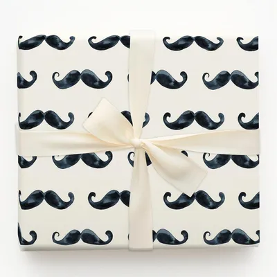 Get Your Stache On - Gift Wrap for Christmas, Holidays Wrapping Paper, Christmas Wrapping Paper