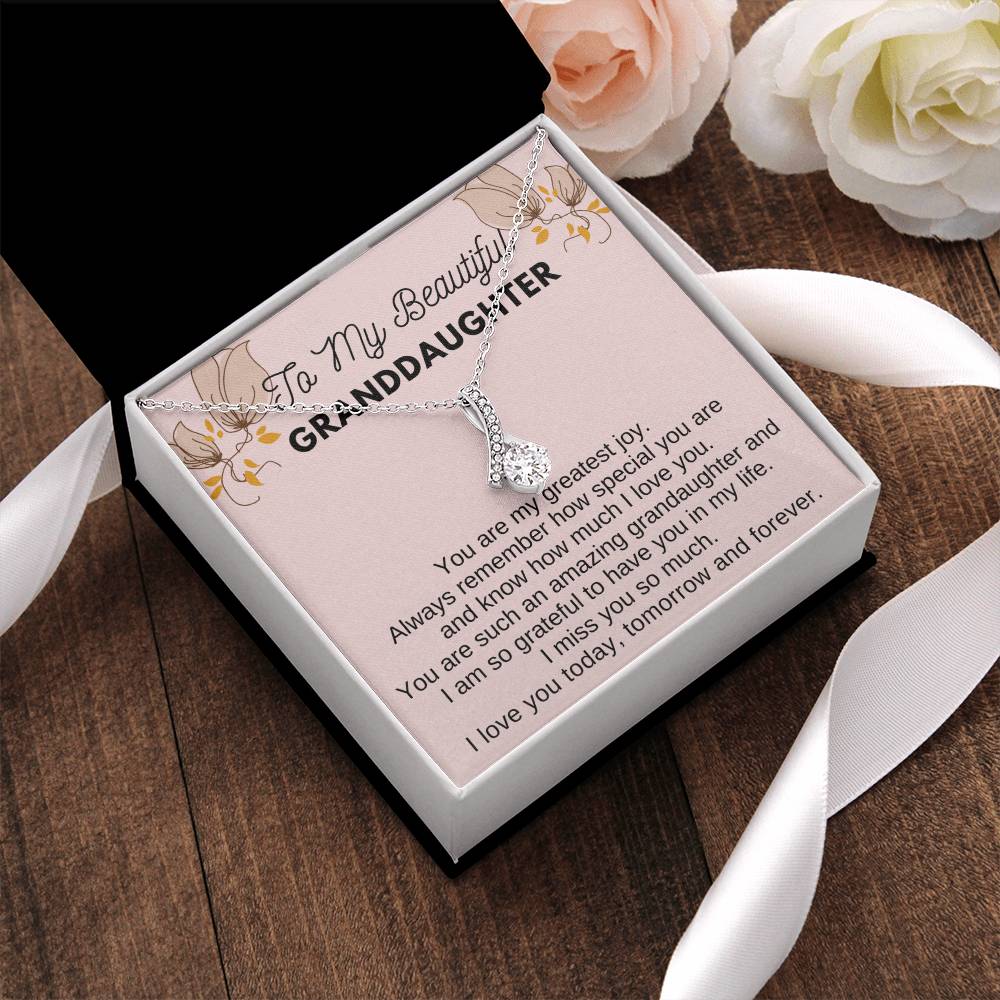 To My Beautiful Granddaughter Pendant Necklace Alluring Beauty Necklace