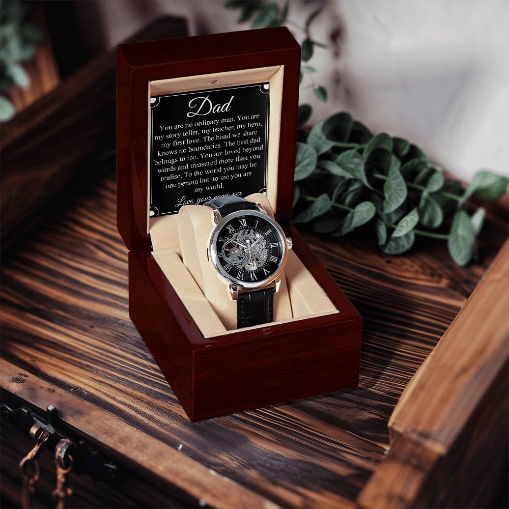 To My Dad Openwork Watch Watch Gift For Dad From Daughter Son To Dad Gift Father's Day Dad Birthday Gift