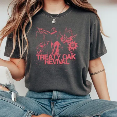 Treaty Oak Revival 2025 Tour Graphic T-Shirt Vintage Cotton Rock Band Top Classic Summer Outfit Unisex Fit Great Concert