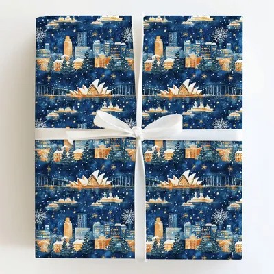 Snowflakes at the Opera - Gift Wrap for Christmas, Holidays Wrapping Paper, Christmas Wrapping Paper