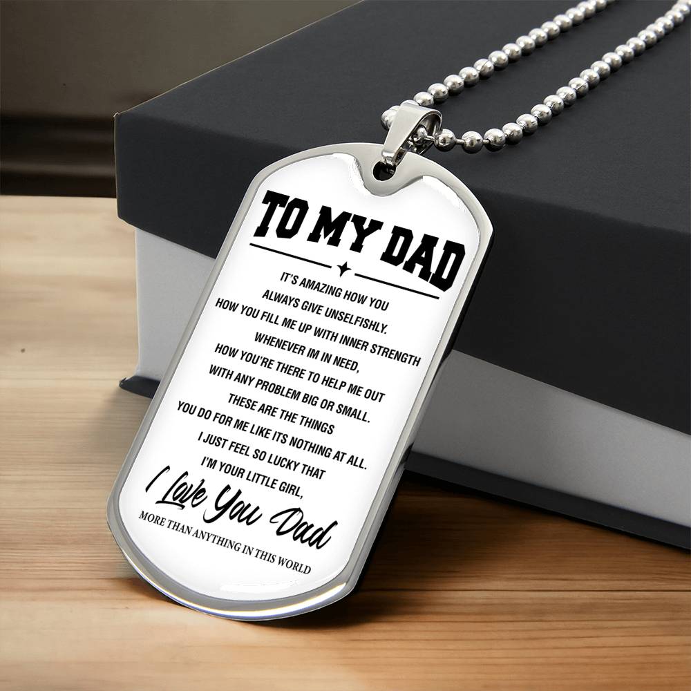 Dad Bereavement Gift, My Dad My Hero, Loss Of Dad, Dad Birthday Gift Father Loss, Memorial Necklace, Remembrance Necklace - Army Tag Necklace, Dog Tag