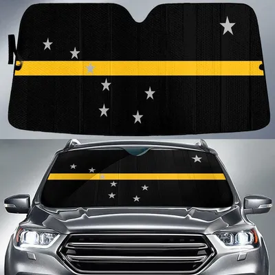 Alaska Sub Flag Thin Yellow Line Printed Car Sun Shades Cover Auto Windshield PrintSyde