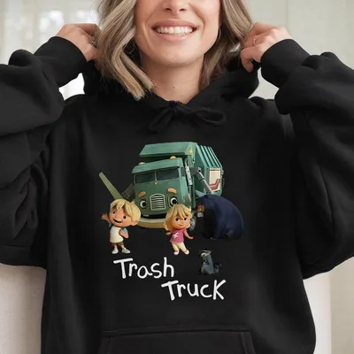 Trash Truck Youth Hoodie Cute Truck Birthday Hoodie Adorable Hoodie Gift