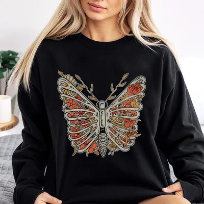 Butterfly Sweatshirt Ladies Summer Outfit Mothers Day Gift Gift For Girl Friend Gift For Women Full Size Full