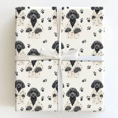 Spa Day with the Poodles - Gift Wrap for Christmas, Holidays Wrapping Paper, Christmas Wrapping Paper