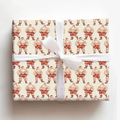 Santa In the Street - Gift Wrap for Christmas, Holidays Wrapping Paper, Christmas Wrapping Paper