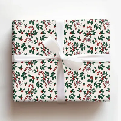 Peppermint Wisconsin - Gift Wrap for Christmas, Holidays Wrapping Paper, Christmas Wrapping Paper