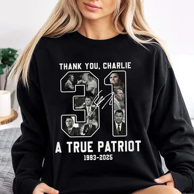 Thank You Charlie Kirk Memorial A True Patriot Sweatshirt For Men For Women, Freedom Pride Flag Sweatshirt, Memorial Gifts Sweatshirt, Casual Top