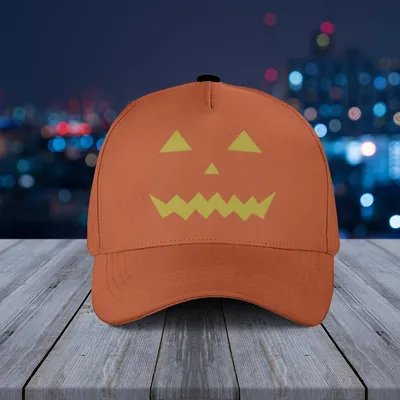 Pumpkin Face Baseball Cap – Make America Great Again Parody, Halloween Orange Statement Hat Baseball Cap