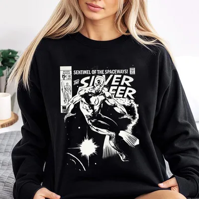 Vintage Silver Surfer Comic Sweatshirt Fantastic Four Comic Sweatshirt Comics Sweatshirt Wdw Sweatshirt Galactus Fantastic Trendy Regular