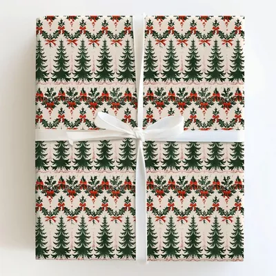 Oh, Vintage Tree - Gift Wrap for Christmas, Holidays Wrapping Paper, Christmas Wrapping Paper