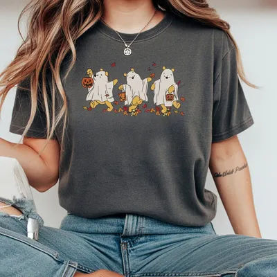 Retro Pooh Ghost Halloween T-Shirt Winnie The Pooh Halloween T-Shirt Spooky Season T-Shirt Pooh T-Shirt Cute Fall T-Shirt