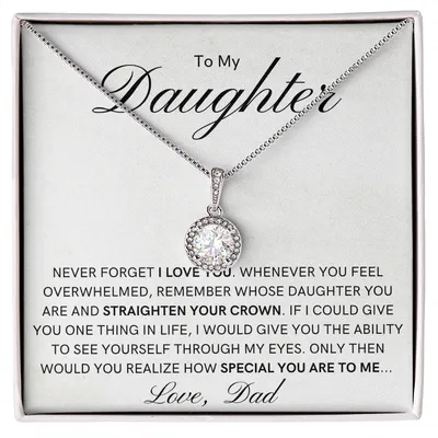 To My Daughter - Special - Necklace, Daughter Jewelry From Dad, Christmas Gift For Daughter, Daughter Gift From Dad, Daughters Birthday, Grown Up Daughter, Anniversary Gift, Wedding Necklace, Mothers Day Gifts, Graduation Gift