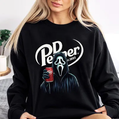 Spooky Dr Pepper Horror Halloween Sweatshirt,Dr Pepper Halloween Sweatshirt Regular Fit Casual Sweatshirt For Daily Menswear
