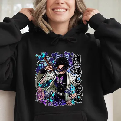 Shinobuu Character Hoodie, Demon Slayer Hoodie, Anime Hoodie, Unisex Hoodie