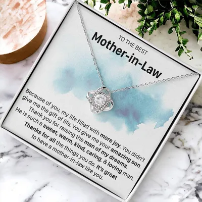Gift For Mother-In-Law More Joy Sweet Warm Love Knot Necklace Love Knot Necklace
