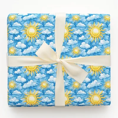 Shine on Sun - Gift Wrap for Christmas, Holidays Wrapping Paper, Christmas Wrapping Paper