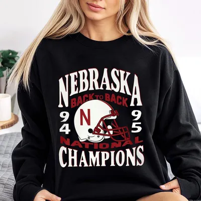 Nebraska Back To Back Champs 1994 1995 Sweatshirt Vintage College Football Graphic Sweatshirt Retro National Champions Top For Men