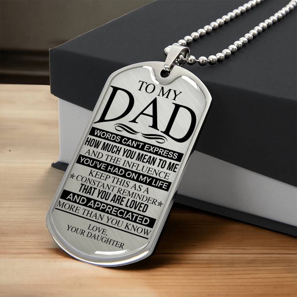 Perfect Father's Day Gift Necklace - Army Tag Necklace, Dog Tag