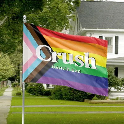 Crush Dance Bar Horizontal House Flag , Pride Progress Rainbow Lgbtq Plus Equality Love Wins Inclusive Outdoor Decorative Banner Horizontal House Flag