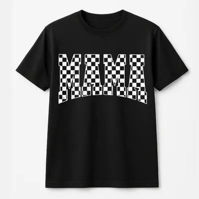 Retro Checkered Mama T-Shirt,Mama Varsity,Rendy Mama T-Shirt,New Mama,Gift For Mother,T-Shirt
