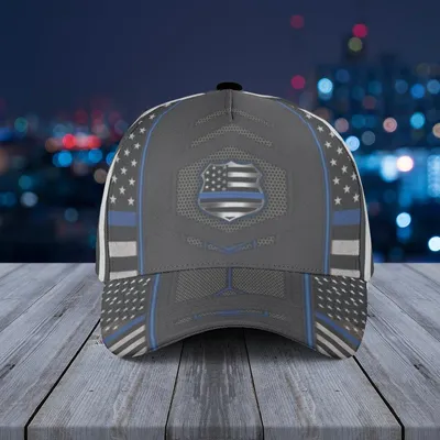 Thin Blue Line Baseball Cap – Black & White American Flag With Blue Stripe Tribute For Men Women Baseball Cap