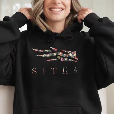 Sitka Wild Flowers Print Logo Unisex Hoodie Sitka Hunting But In Flowal Printed  Gift For Her