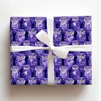 Hoot Violet - Gift Wrap for Christmas, Holidays Wrapping Paper, Christmas Wrapping Paper