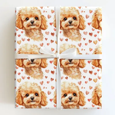 Poodle Valentine - Gift Wrap for Christmas, Holidays Wrapping Paper, Christmas Wrapping Paper