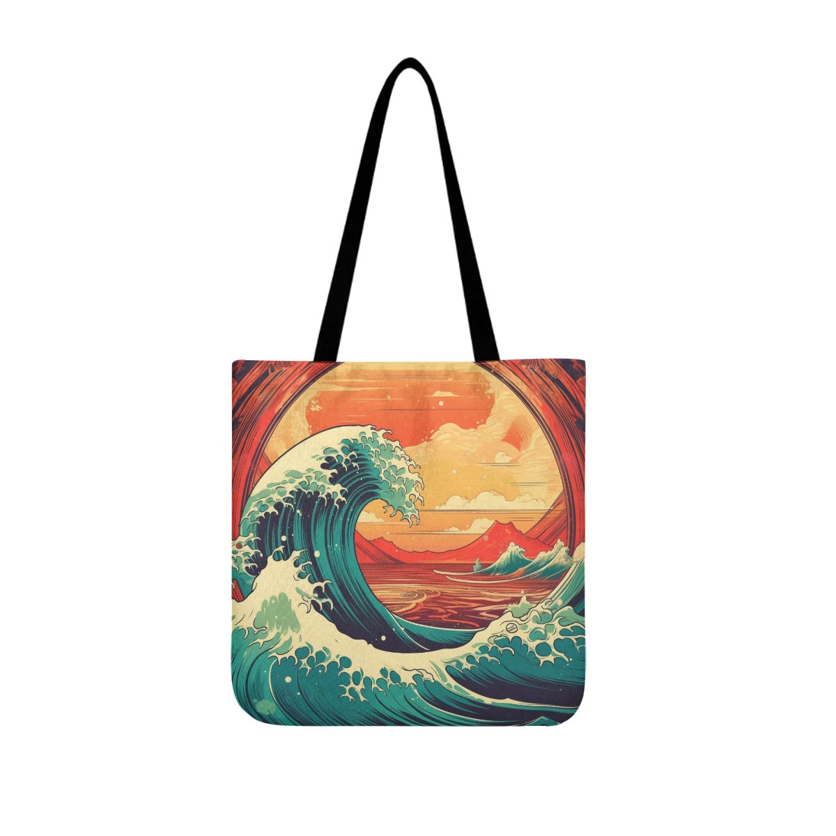 Sunset Wave Cloth Tote Bags
