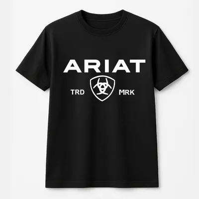 Ariat T-Shirt Classic Logo Graphic With Bold Lettering Unisex,Relaxed Fit,Machine Washable Western Cowboy