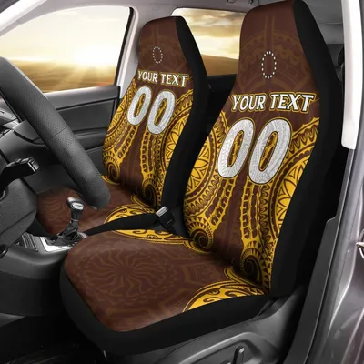 Custom Cook Islands Kukis Car Seat Covers Tribal Pattern