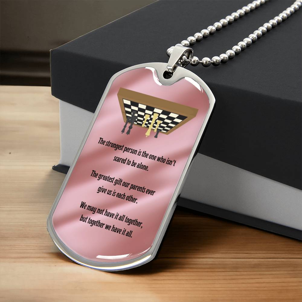 Chess Theme Dog Tag Necklace For Daughter - Army Tag Necklace, Dog Tag