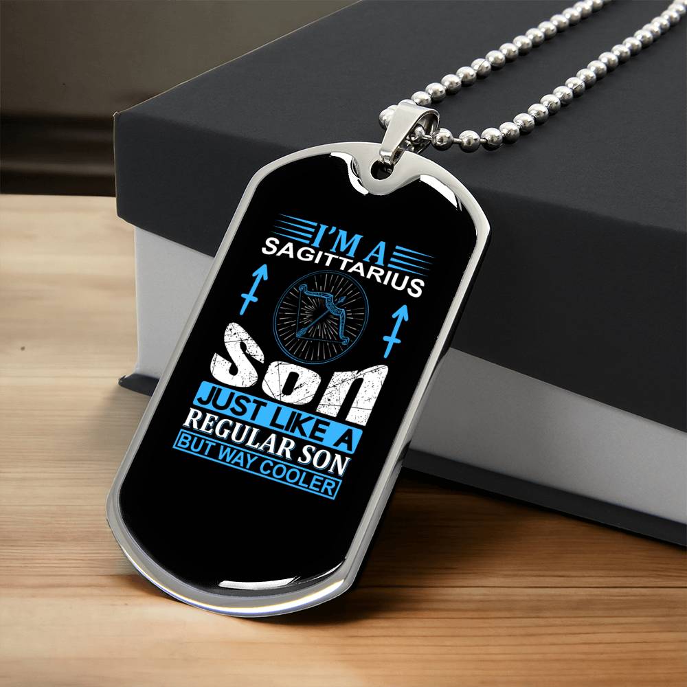 Sagittarius Son Dog Tag - Army Tag Necklace, Dog Tag